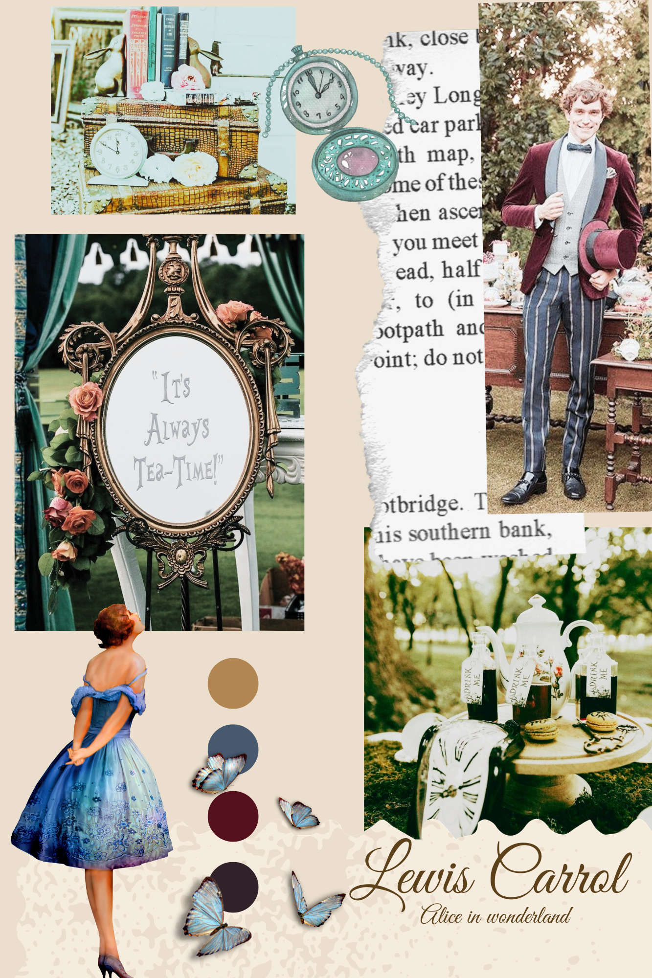 lewis carroll alice in wonderland moodboard